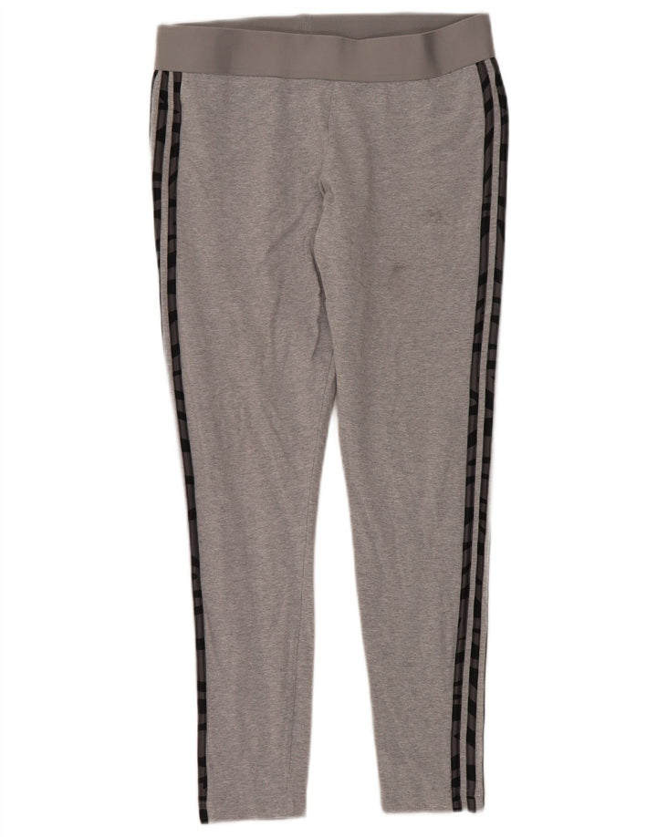 Adidas Womens Leggings UK 16/18 Large Grey Cotton