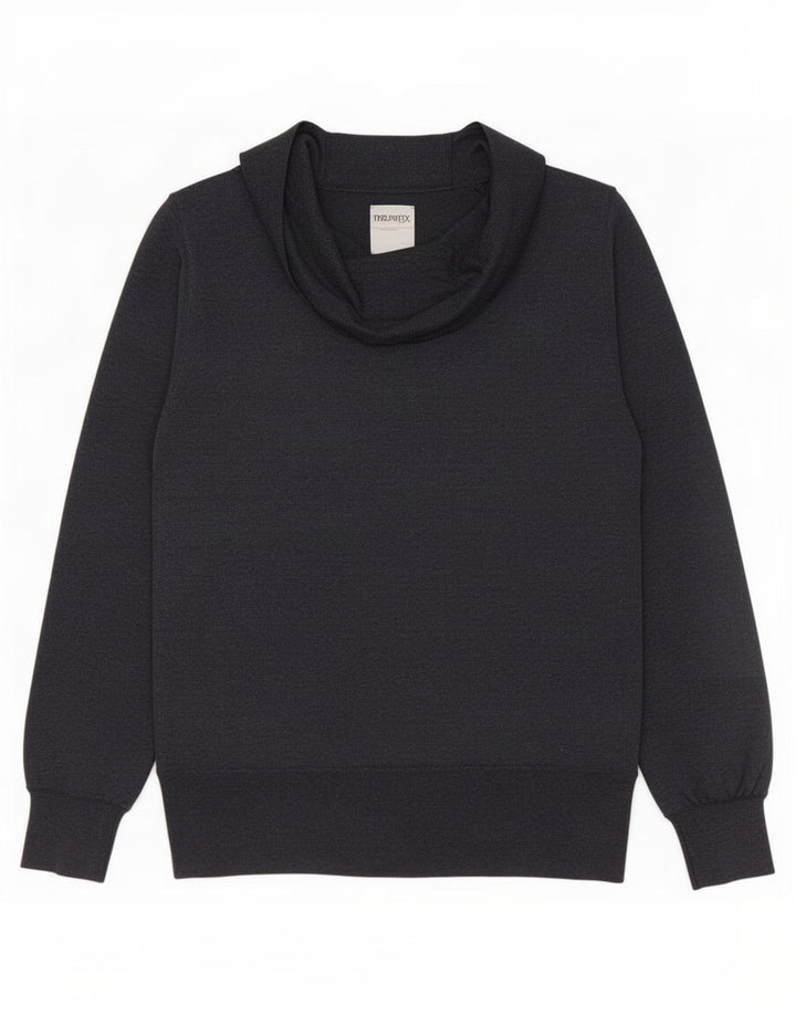 Marks & Spencer Womens Roll Neck Jumper Sweater UK 14 Large Grey Polyamide