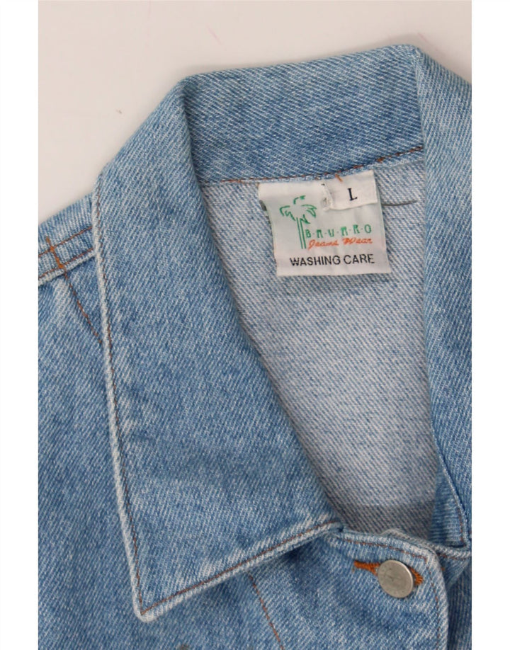 VINTAGE Womens Denim Gilet UK 14 Large Blue Cotton Vintage Vintage and Second-Hand Vintage from Messina Hembry 