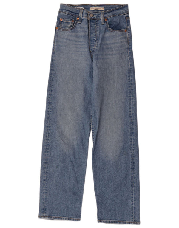 Levi's Womens Ribcage Straight Jeans W25 L29 Blue Cotton