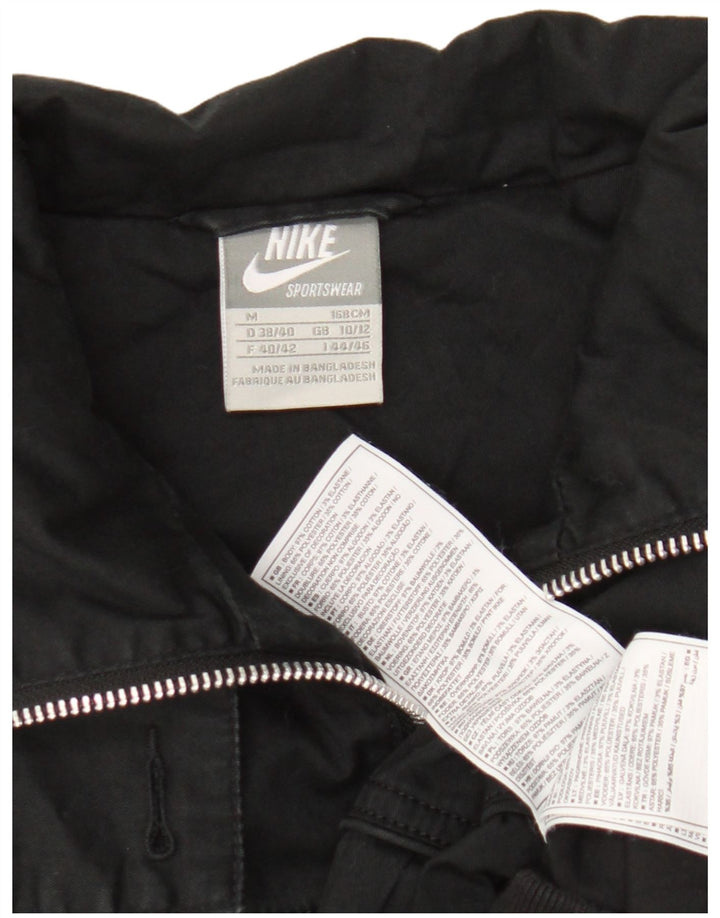 Nike Womens Bomber Jacket UK 10/12 Medium Black Cotton