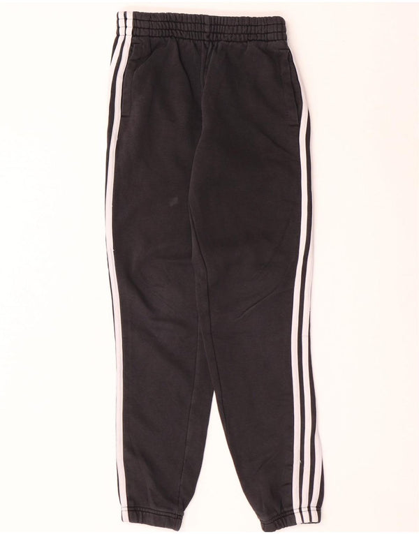 Adidas Boys Tracksuit Trousers Joggers 11-12 Years  Black Cotton