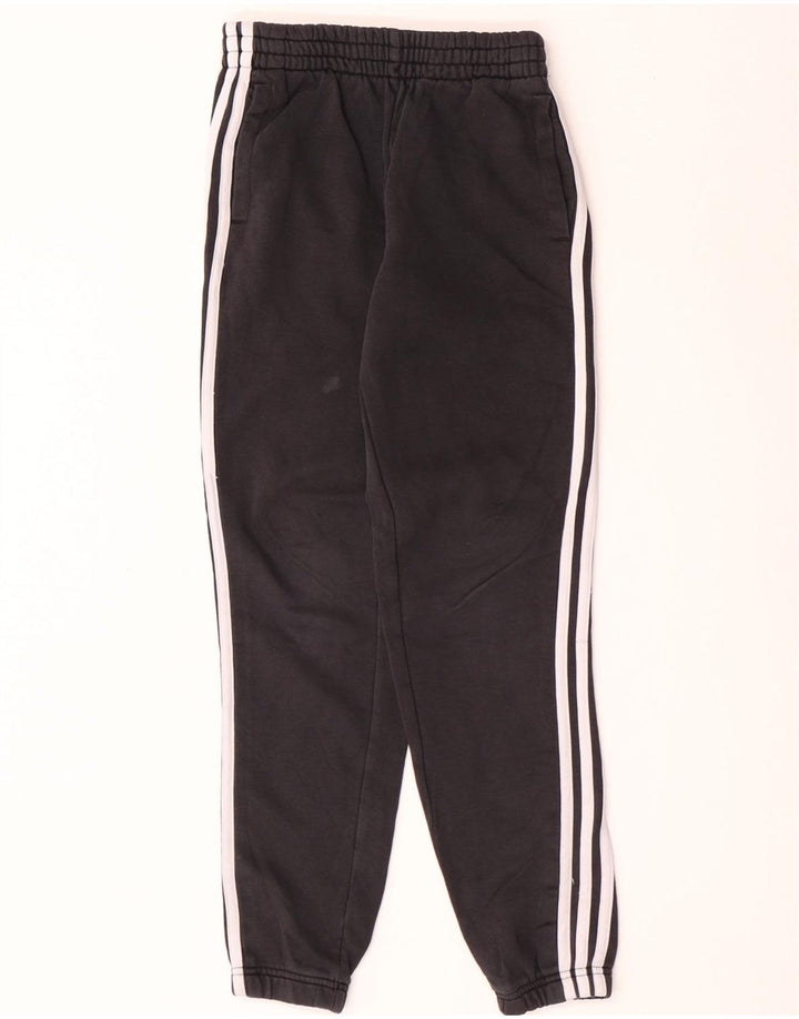 Adidas Boys Tracksuit Trousers Joggers 11-12 Years  Black Cotton
