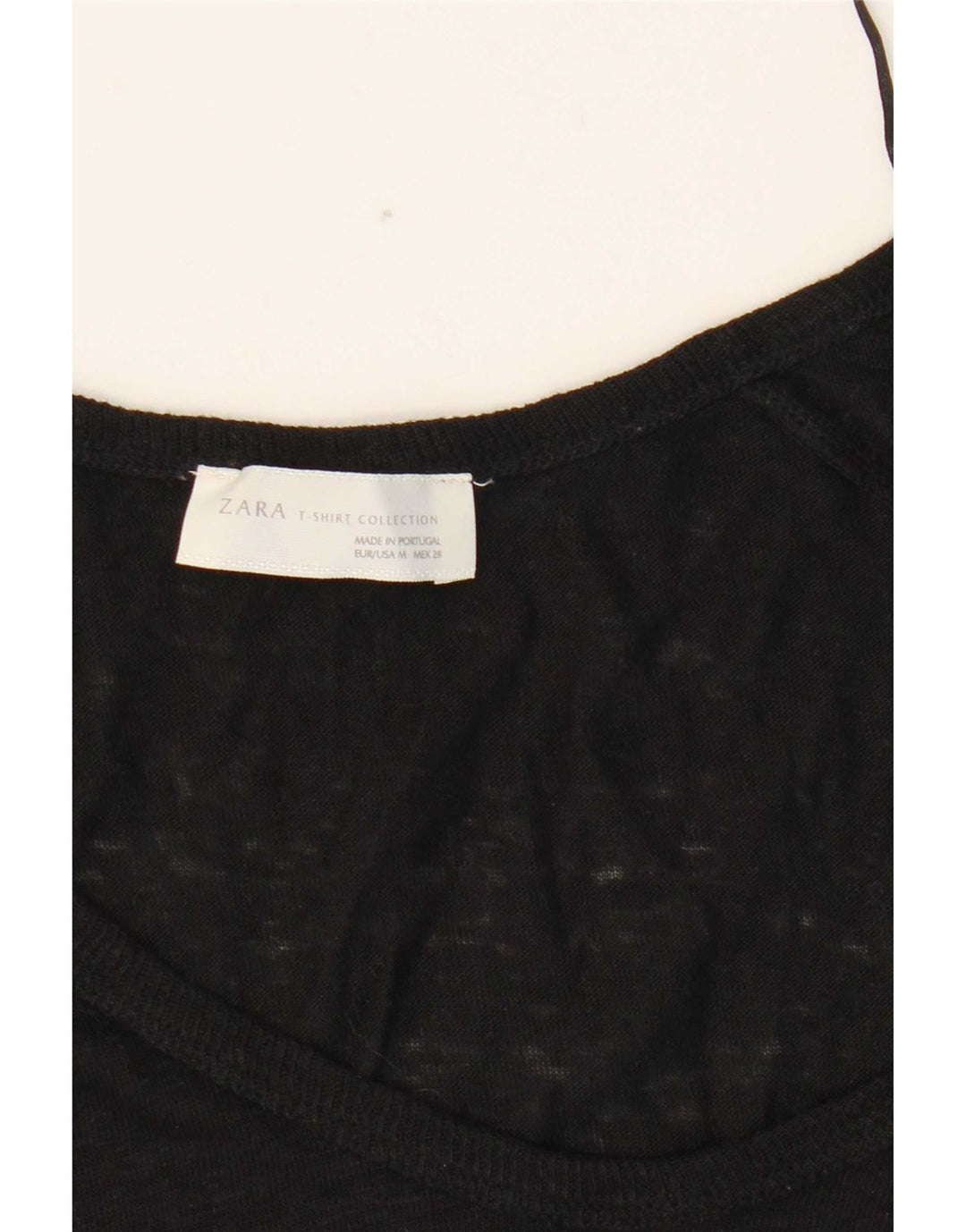 Zara Womens Top 3/4 Sleeve UK 12 Medium Black