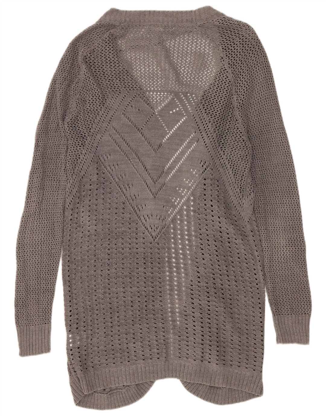 Roxy Womens Longline Cardigan Sweater UK 14 Medium Grey Cotton
