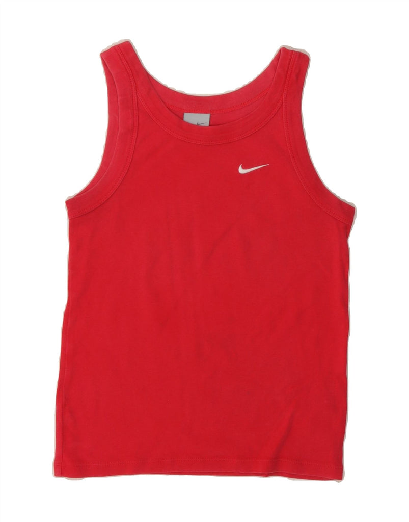 NIKE Womens Crop Vest Top UK 14/16 Large Red Cotton Vintage Nike and Second-Hand Nike from Messina Hembry 