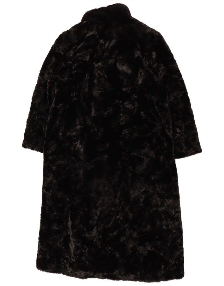 Libra Womens Faux Fur Overcoat UK 16 Large Black Modacryl