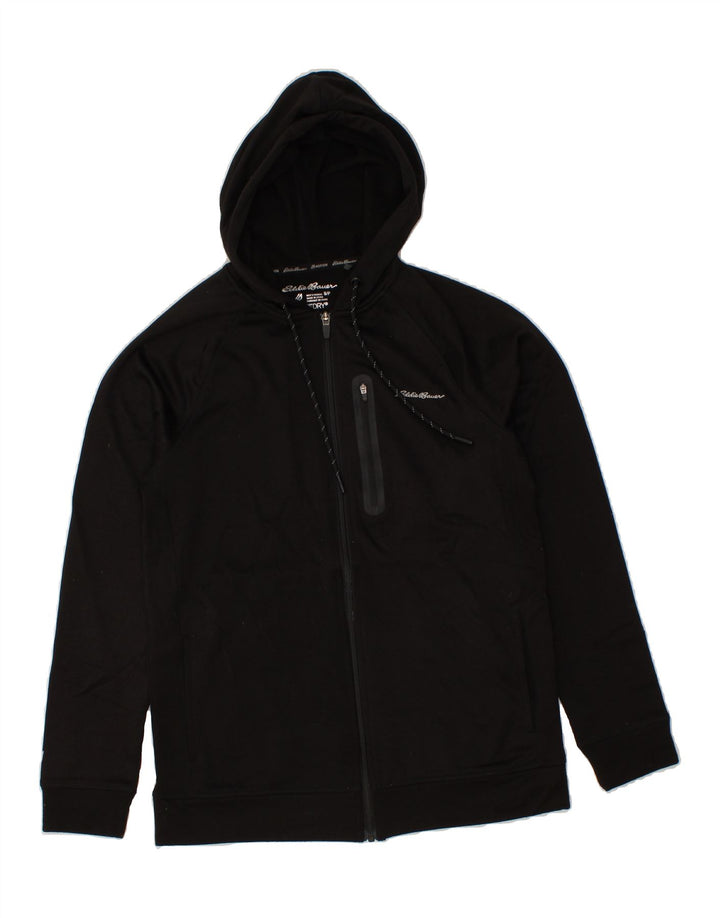 EDDIE BAUER Mens Zip Hoodie Sweater Small Black Polyester Vintage Eddie Bauer and Second-Hand Eddie Bauer from Messina Hembry 