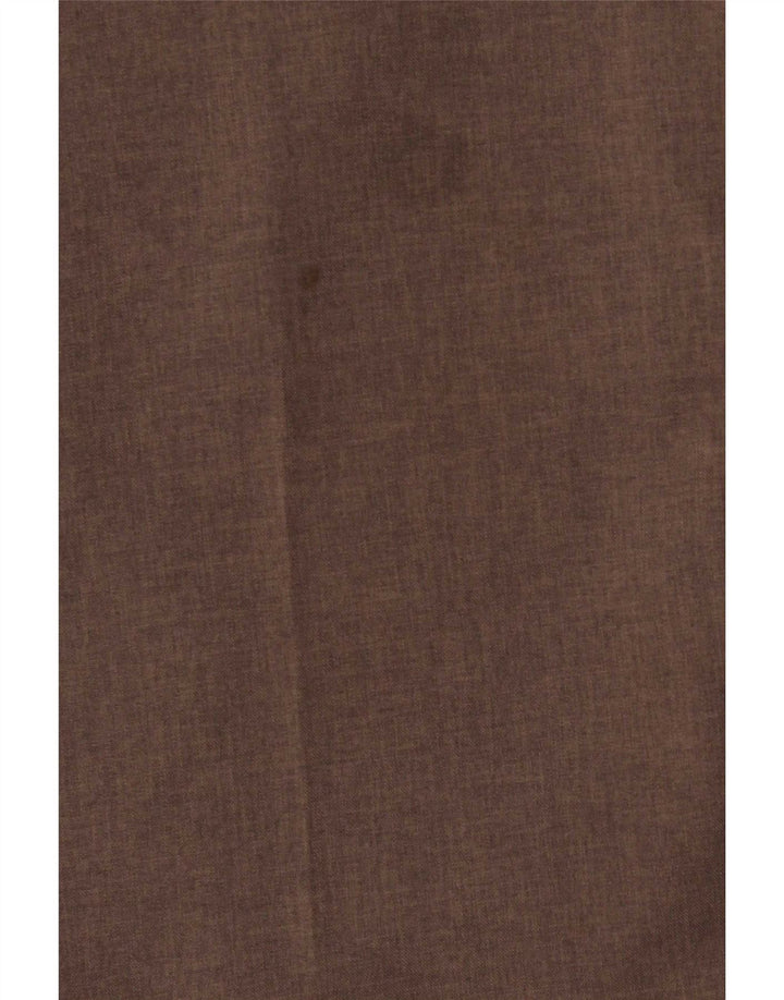 Farah Mens Straight Casual Trousers W42 L29 Brown Polyester Classic