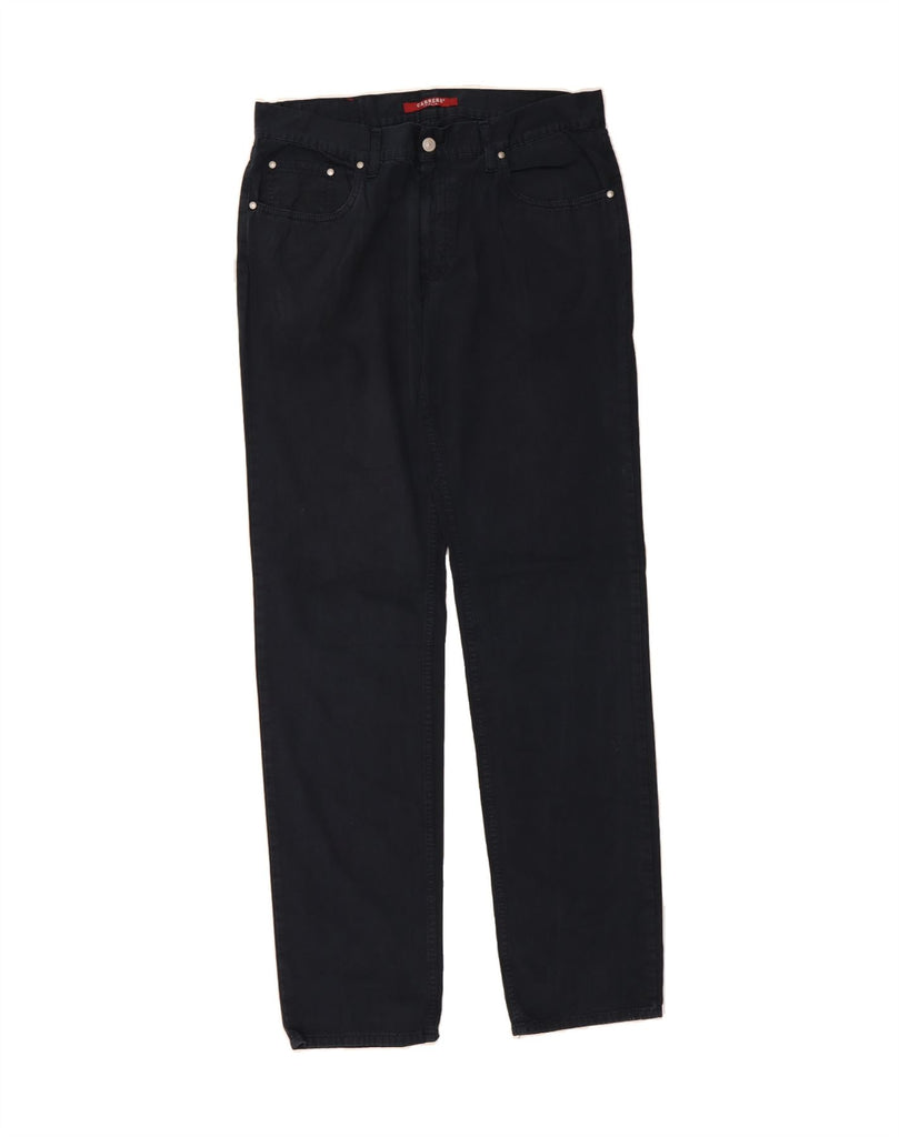 CARRERA Mens High Waist Casual Trousers IT 52 XL W34 L34 Navy Blue Cotton Vintage Carrera and Second-Hand Carrera from Messina Hembry 