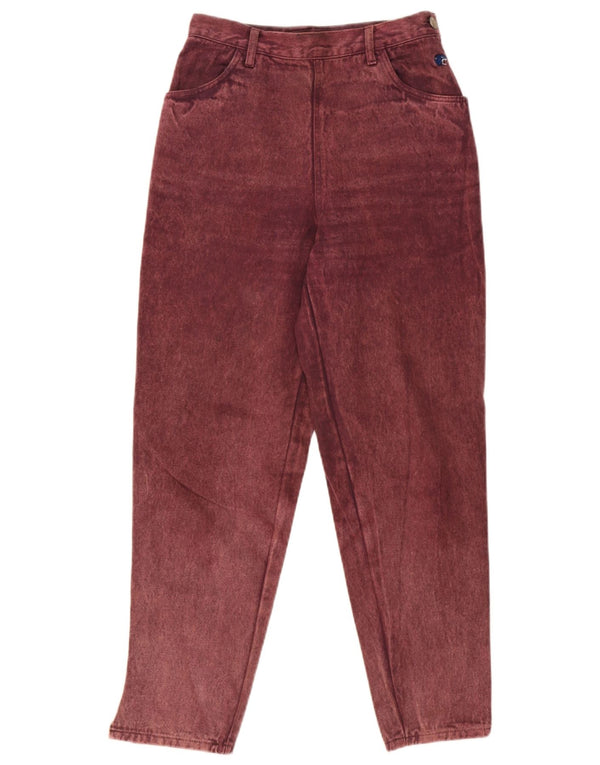 Krizia Womens Tapered Jeans IT 44 Medium W28 L28 Burgundy Cotton