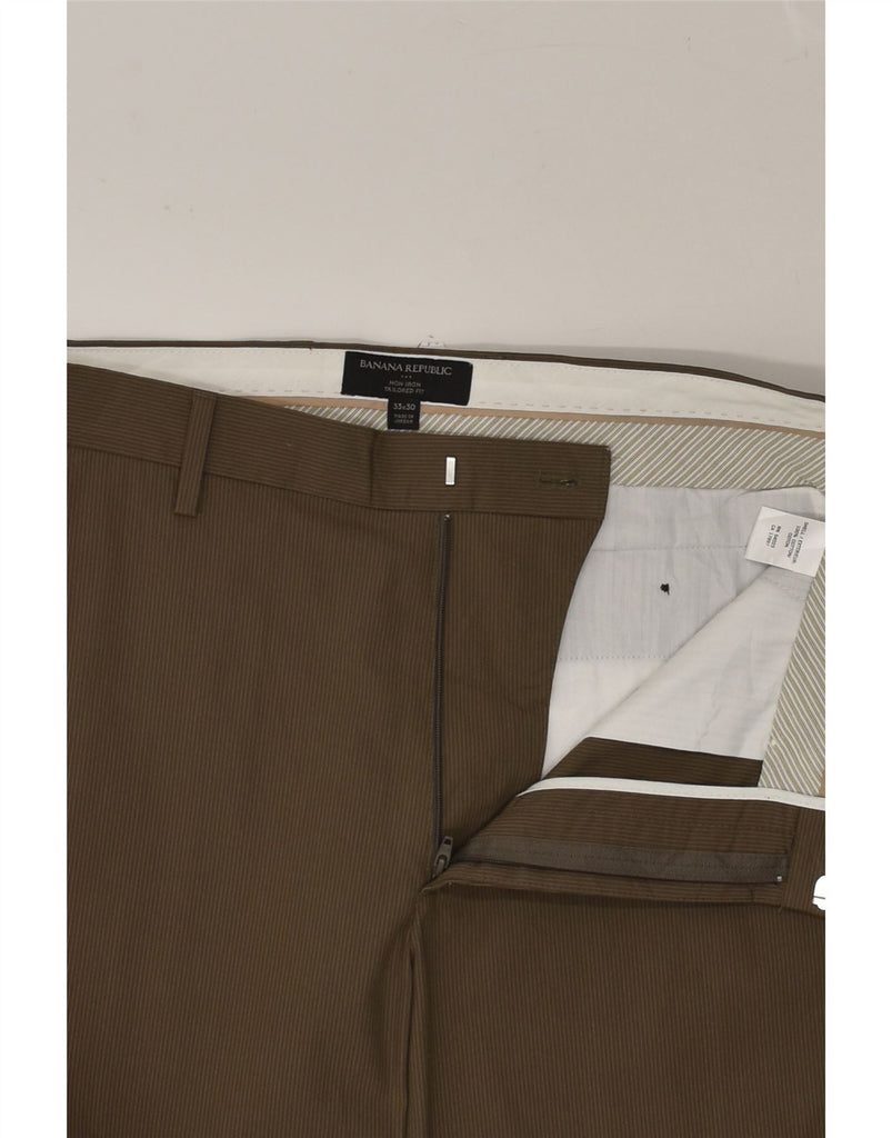 BANANA REPUBLIC Mens Straight Chino Trousers W33 L30 Khaki Cotton | Vintage Banana Republic | Thrift | Second-Hand Banana Republic | Used Clothing | Messina Hembry 