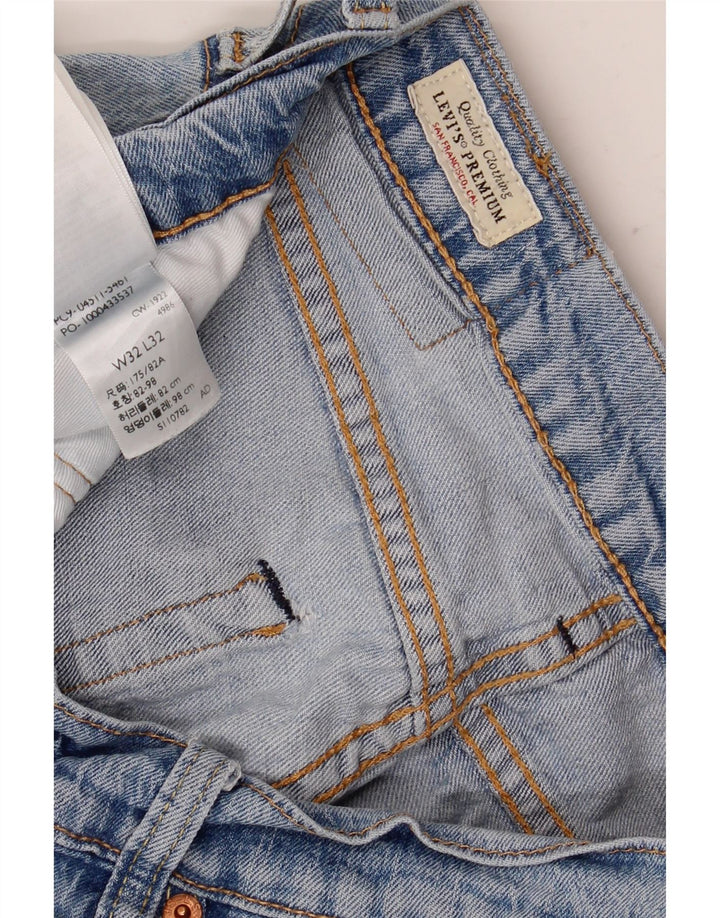 Levi's Mens Distressed Straight Jeans W32 L32 Blue Cotton