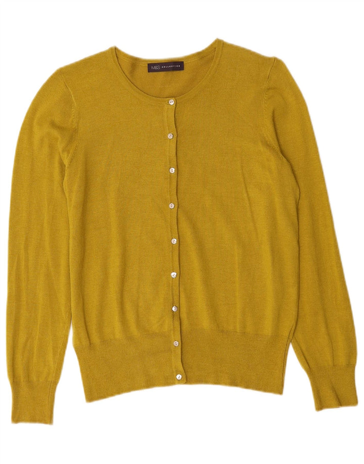 MARKS & SPENCER Womens Cardigan Sweater UK 10 Small Yellow