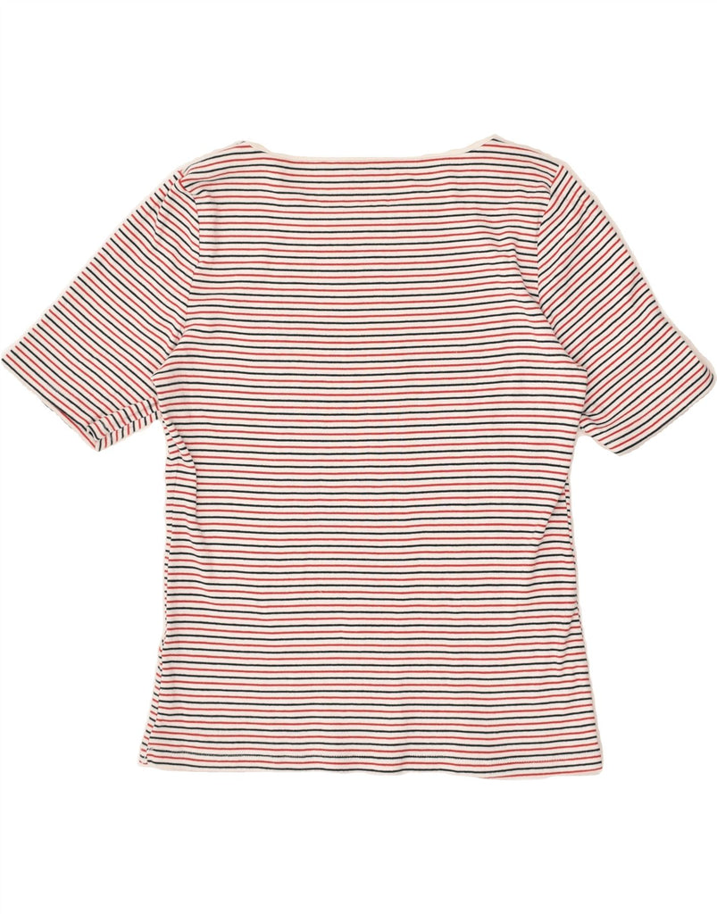 TOMMY HILFIGER Womens T-Shirt Top UK 14 Large Multicoloured Pinstripe | Vintage Tommy Hilfiger | Thrift | Second-Hand Tommy Hilfiger | Used Clothing | Messina Hembry 