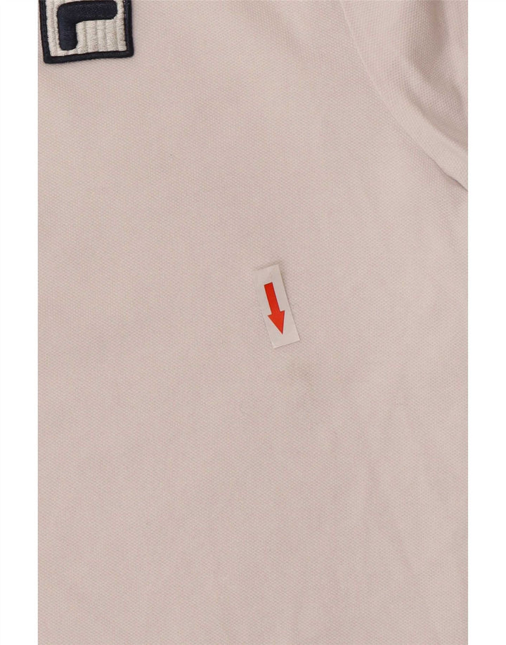 Fila Mens Polo Shirt Small White Colourblock Cotton