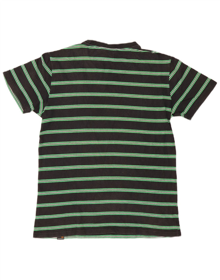 Carhartt Mens T-Shirt Top Medium Black Striped Cotton