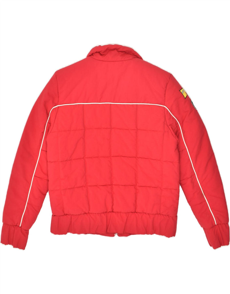 ADIDAS Womens Graphic Padded Jacket UK 12 Medium Red Nylon | Vintage Adidas | Thrift | Second-Hand Adidas | Used Clothing | Messina Hembry 