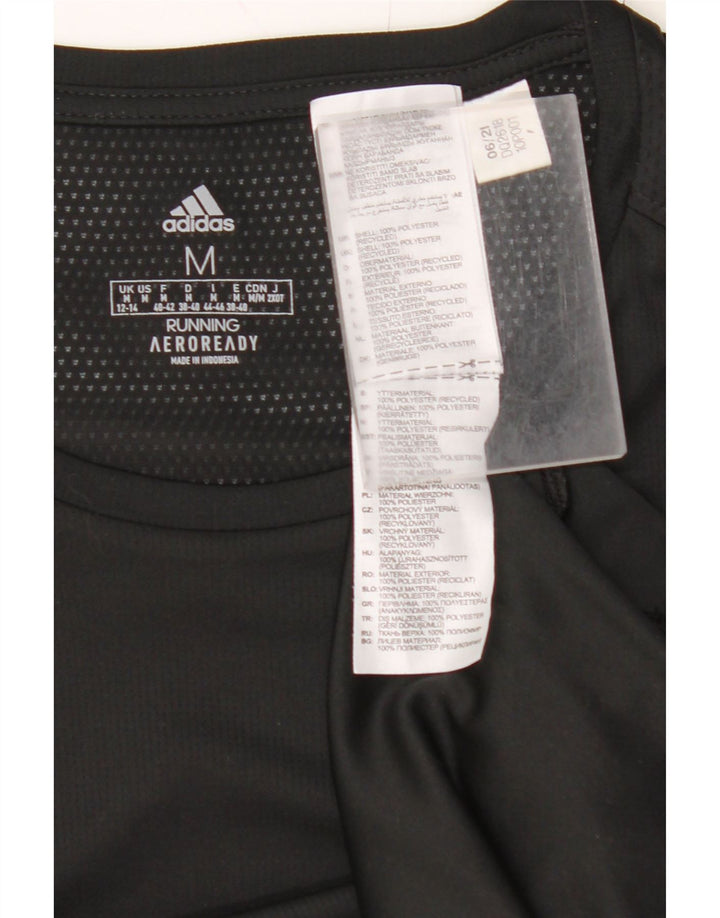 ADIDAS Womens Aeroready T-Shirt Top UK 12/14 Medium Black Polyester