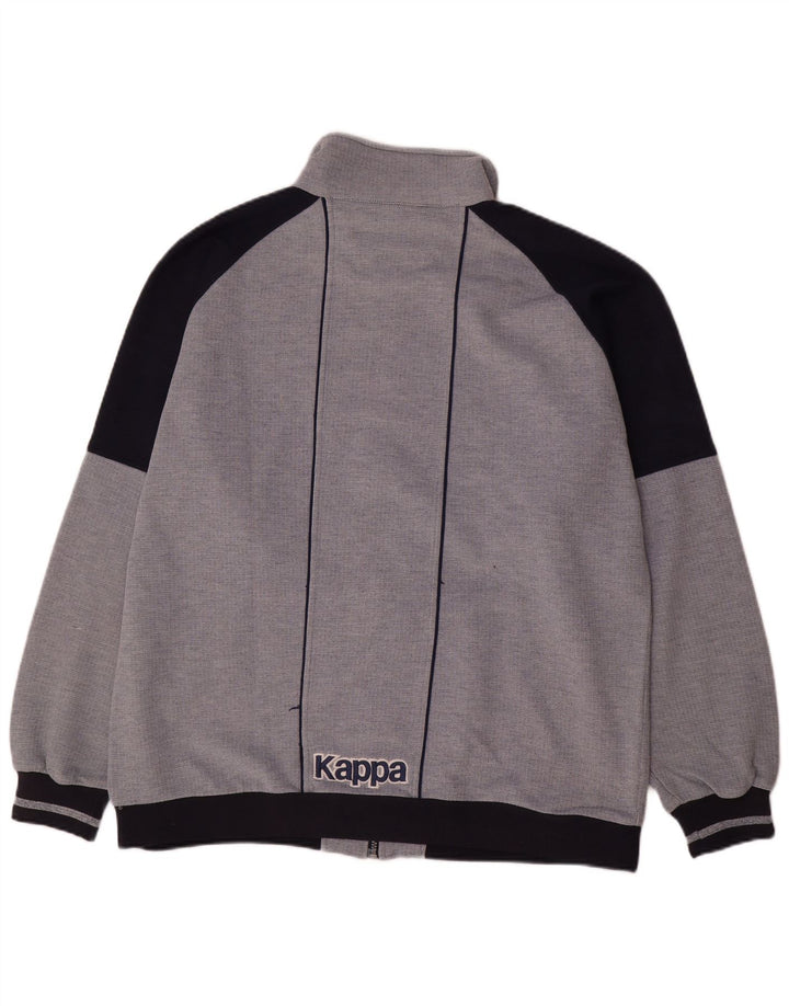 Kappa Mens Graphic Tracksuit Top Jacket XL Grey Polyester