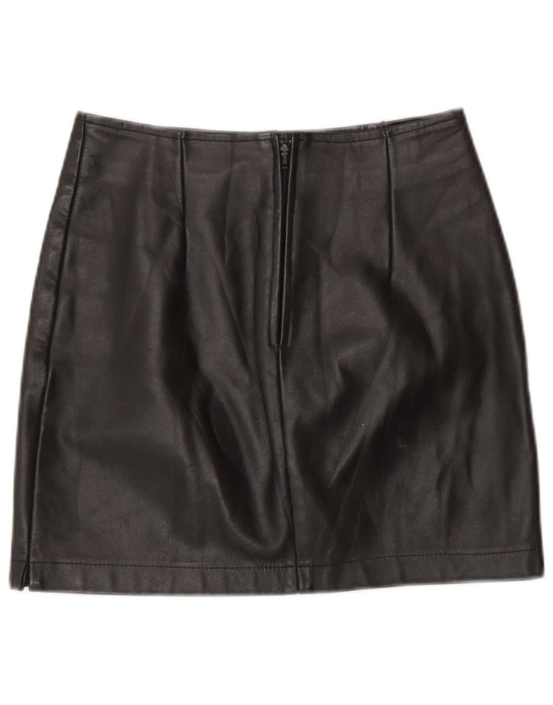 COLOMBUS Womens Leather Skirt W26 Small Black Leather