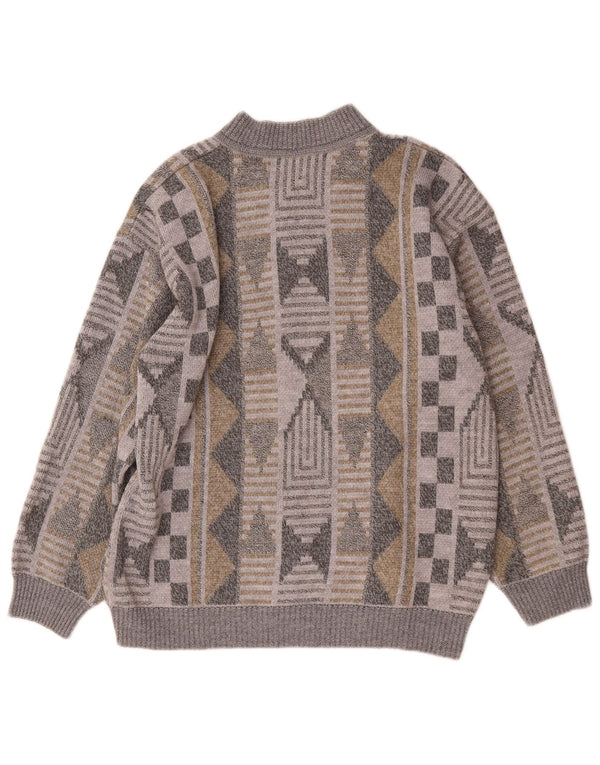 Steiner Mens Cardigan Sweater XL Multicoloured Geometric