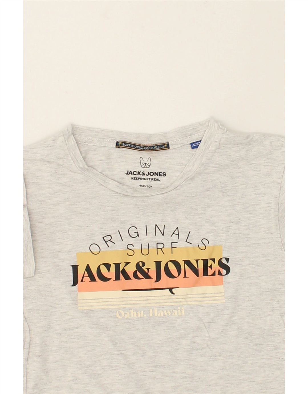 JACK & JONES Boys Graphic T-Shirt Top 9-10 Years Grey Cotton | Vintage Jack & Jones | Thrift | Second-Hand Jack & Jones | Used Clothing | Messina Hembry 