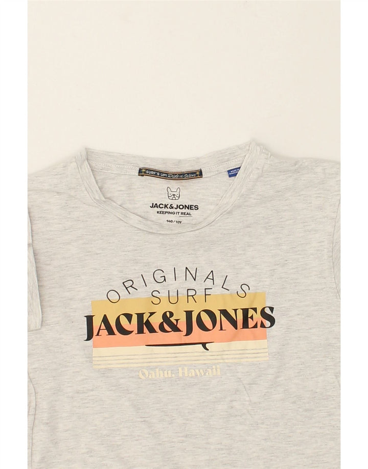 JACK & JONES Boys Graphic T-Shirt Top 9-10 Years Grey Cotton | Vintage Jack & Jones | Thrift | Second-Hand Jack & Jones | Used Clothing | Messina Hembry 