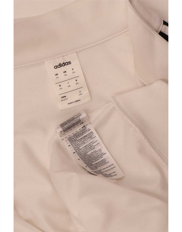 Adidas Mens Tracksuit Top Jacket 2XL White Polyester