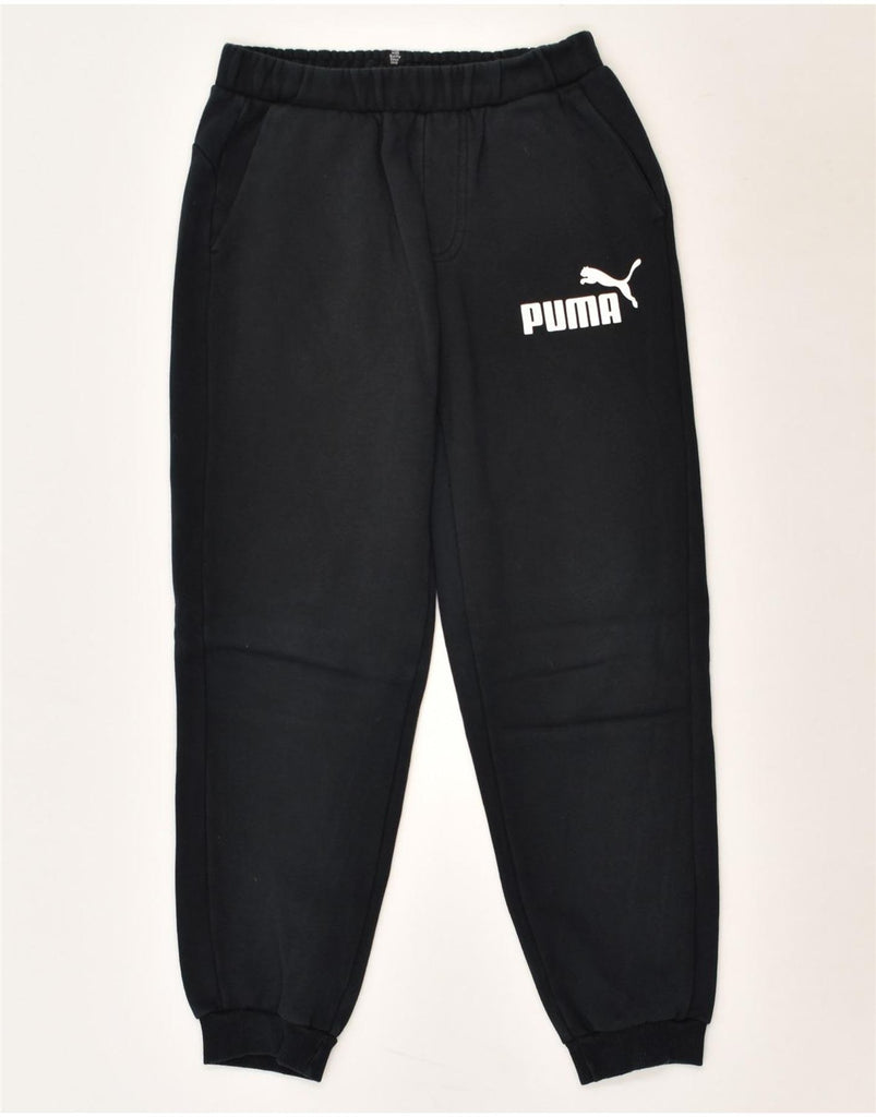 PUMA Boys Graphic Tracksuit Trousers Joggers 11-12 Years Black Cotton | Vintage Puma | Thrift | Second-Hand Puma | Used Clothing | Messina Hembry 