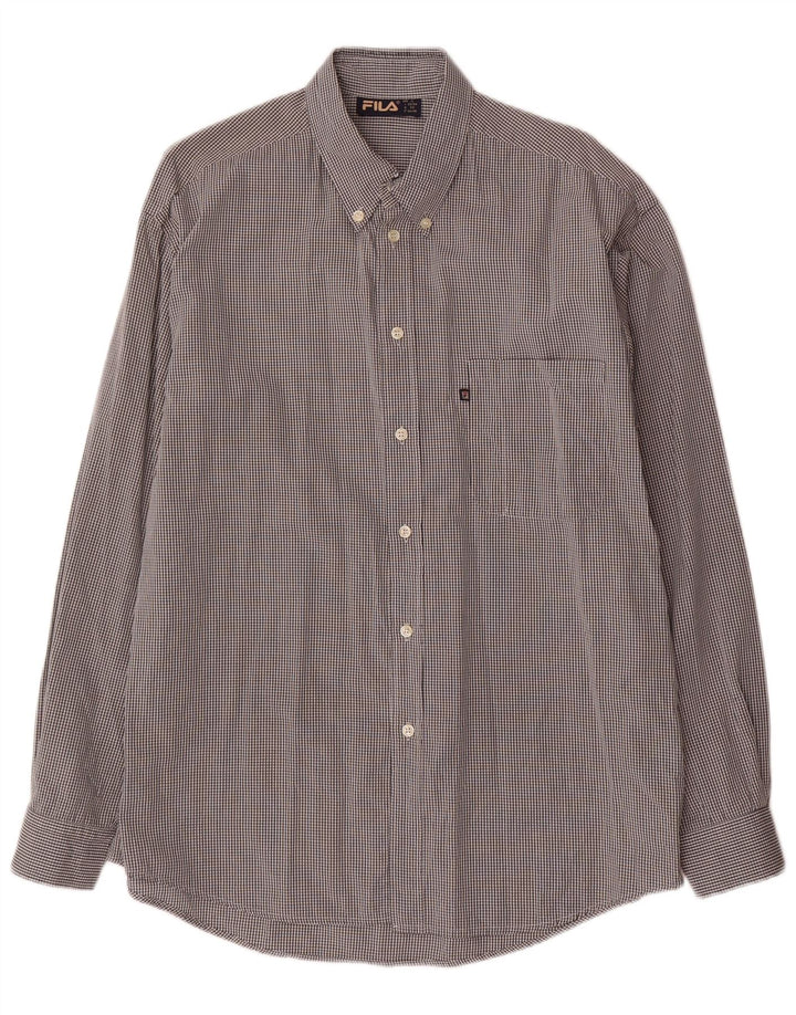 Fila Mens Shirt Large Grey Check