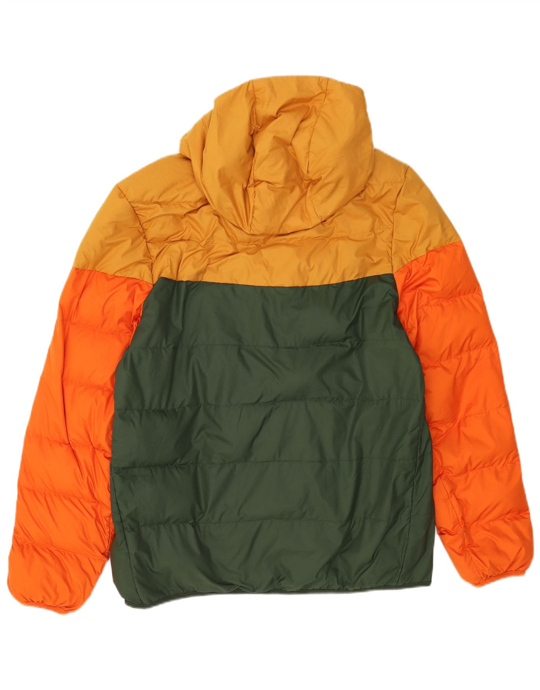 Nike Mens Hooded Padded Jacket UK 40 Large Yellow Colourblock Polyester