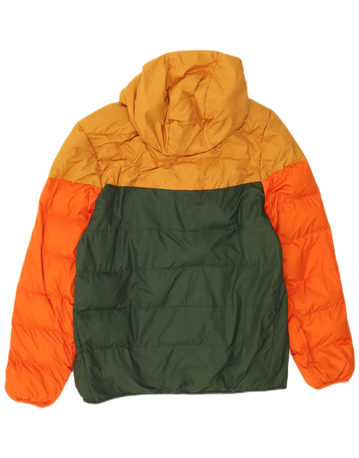 Nike Mens Hooded Padded Jacket UK 40 Large Yellow Colourblock Polyester