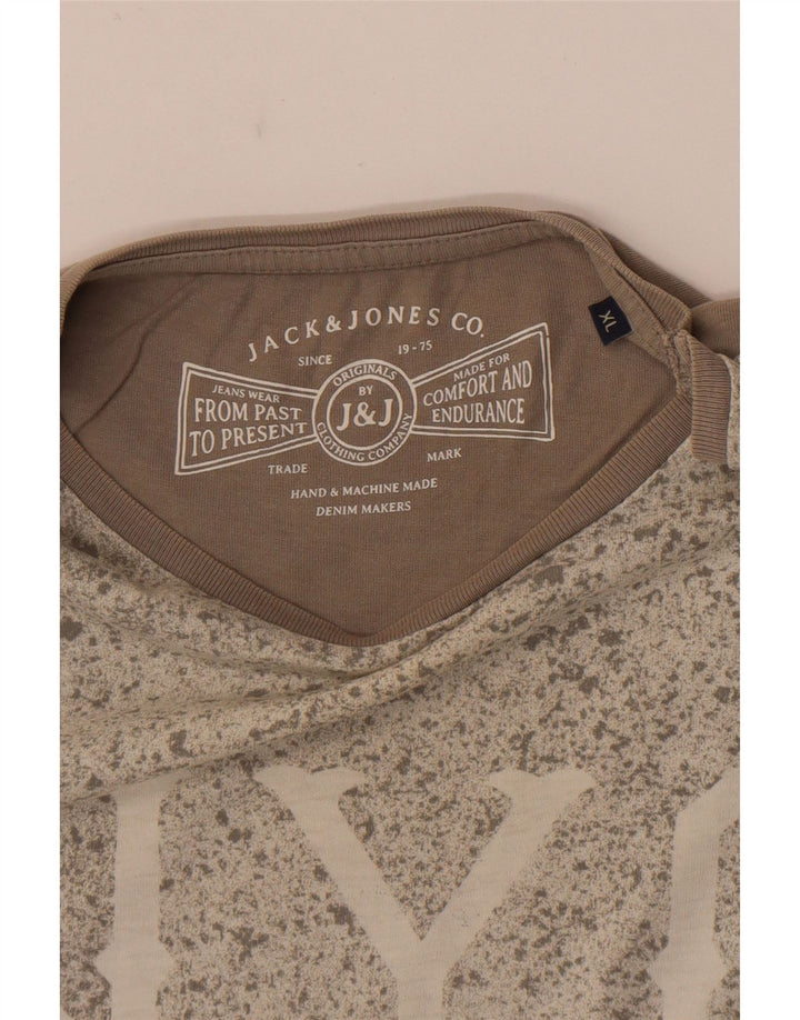 Jack & Jones Mens Graphic T-Shirt Top XL Grey