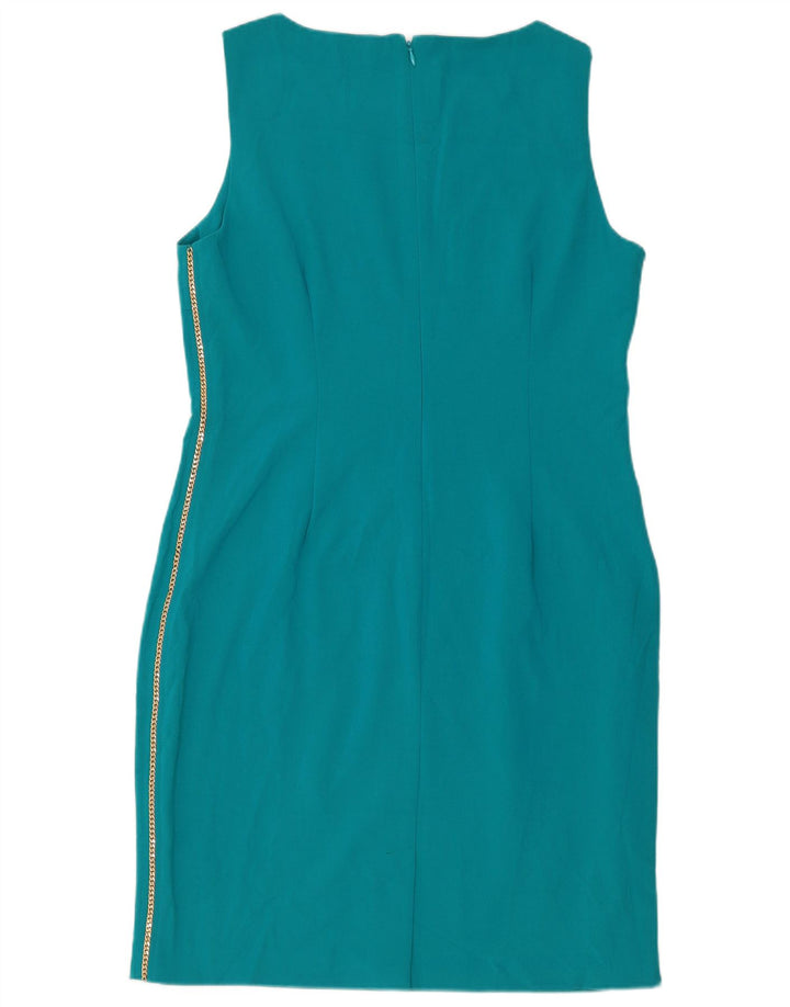 Calvin Klein Womens Sleeveless Sheath Dress UK 16 Large Blue Polyester