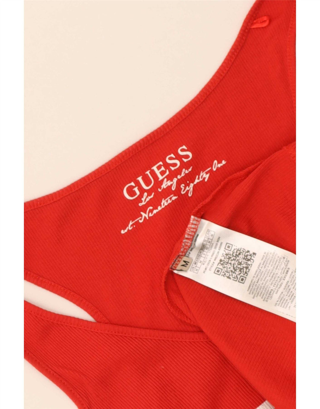 Guess Womens Graphic Vest Top UK 12 Medium Red Cotton