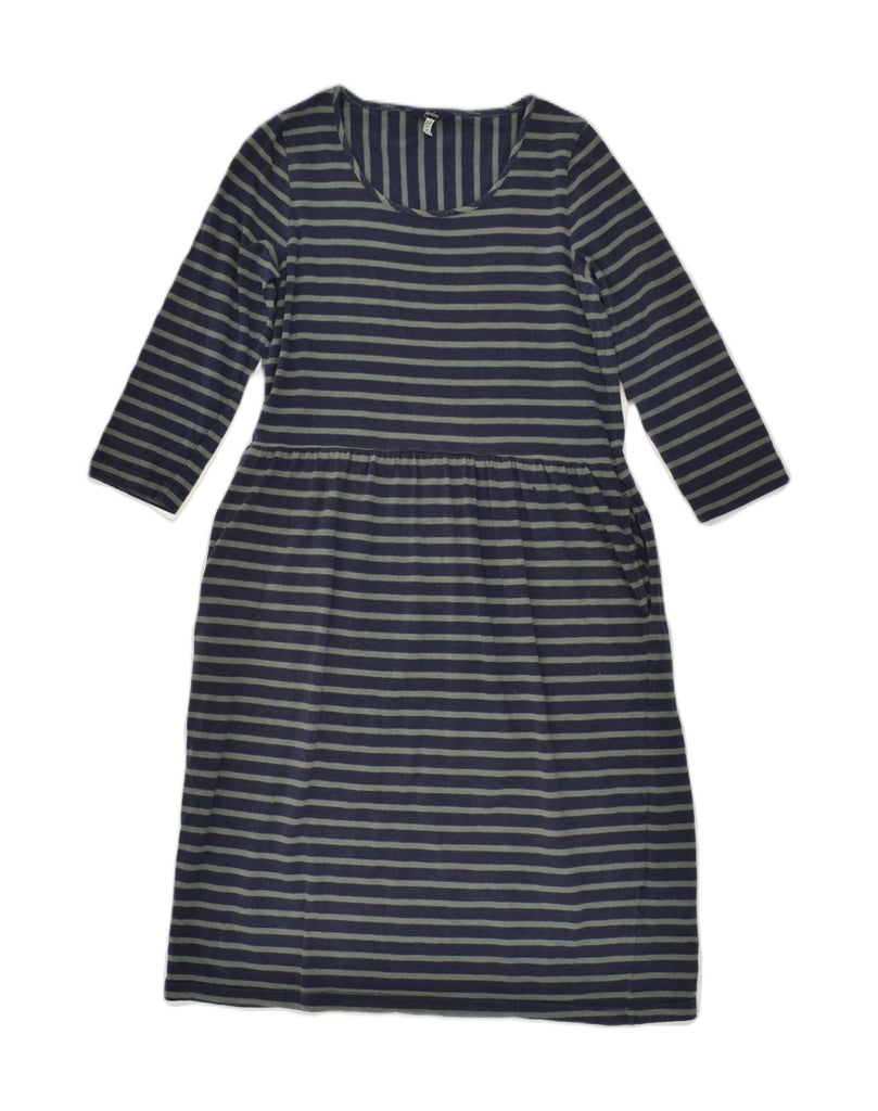 JOULES Womens Long Sleeve Sheath Dress UK 10 Small Navy Blue Striped | Vintage Joules | Thrift | Second-Hand Joules | Used Clothing | Messina Hembry 