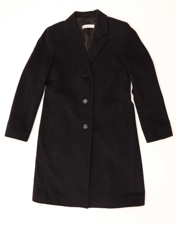 Intrend Womens Overcoat UK 12 Medium Black Wool