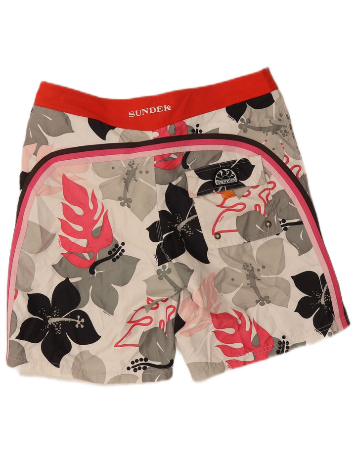 Sundek Mens Swimming Shorts Medium Multicoloured Floral Polyester