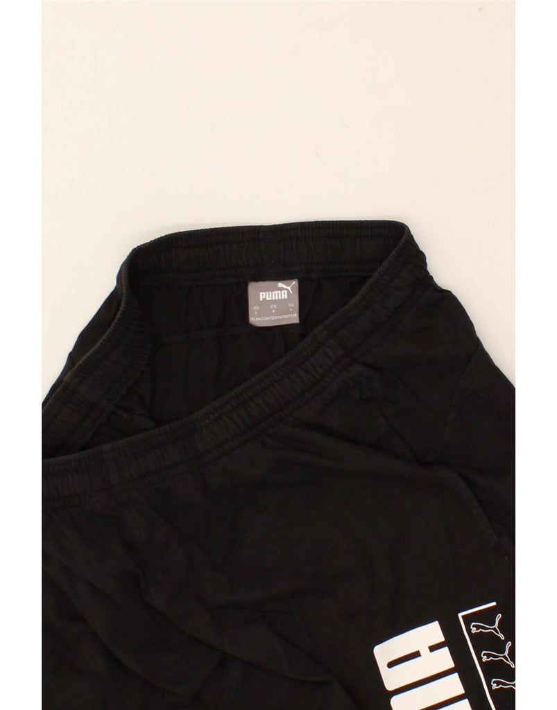 PUMA Mens Graphic Sport Shorts Large Black | Vintage Puma | Thrift | Second-Hand Puma | Used Clothing | Messina Hembry 