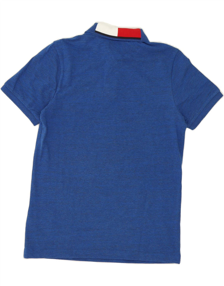 TOMMY HILFIGER Mens Slim Fit Polo Shirt Medium Blue Cotton Vintage Tommy Hilfiger and Second-Hand Tommy Hilfiger from Messina Hembry 