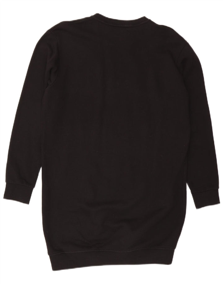Pyrex Womens Oversized Sweatshirt Jumper Dress UK 10 Small Black Cotton
