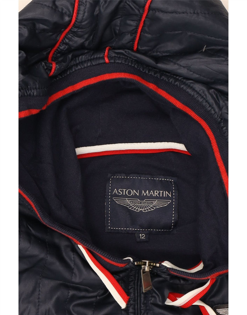 ASTON MARTIN Boys Hooded Bomber Jacket 11-12 Years Navy Blue Cotton Vintage Aston Martin and Second-Hand Aston Martin from Messina Hembry 