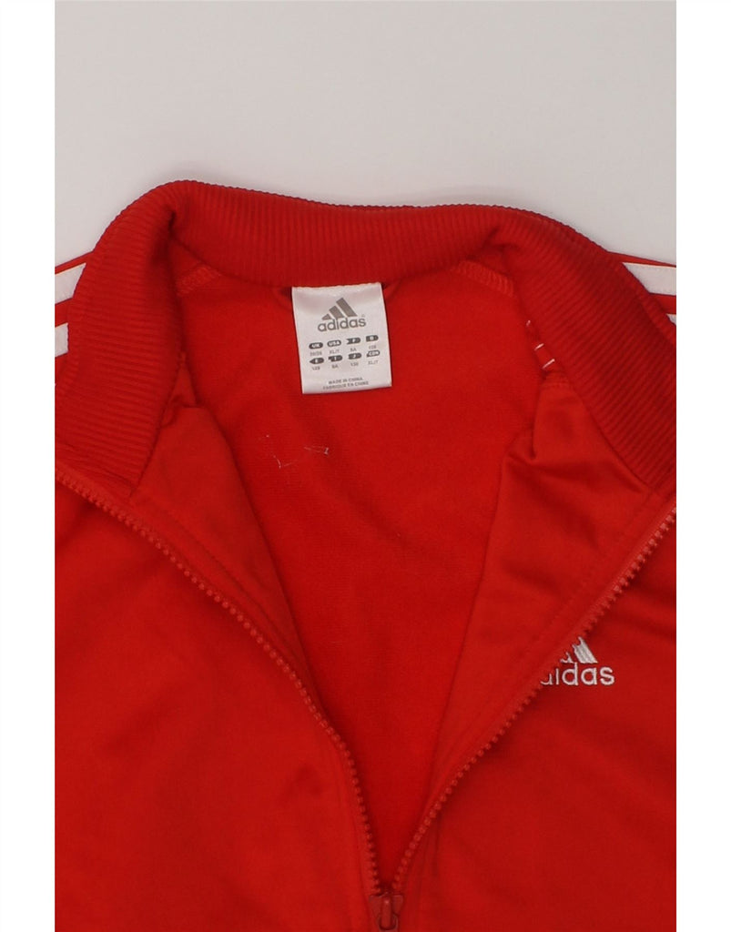 ADIDAS Boys Tracksuit Top Jacket 7-8 Years Red Polyester | Vintage Adidas | Thrift | Second-Hand Adidas | Used Clothing | Messina Hembry 