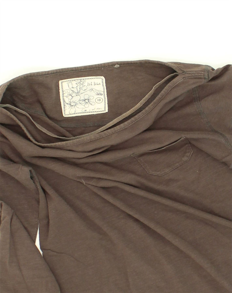 FAT FACE Womens 3/4 Sleeve T-Shirt Dress UK 10 Small  Brown Cotton | Vintage Fat Face | Thrift | Second-Hand Fat Face | Used Clothing | Messina Hembry 