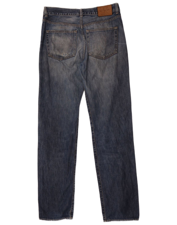 Calvin Klein Mens Distressed Straight Jeans W32 L34 Blue