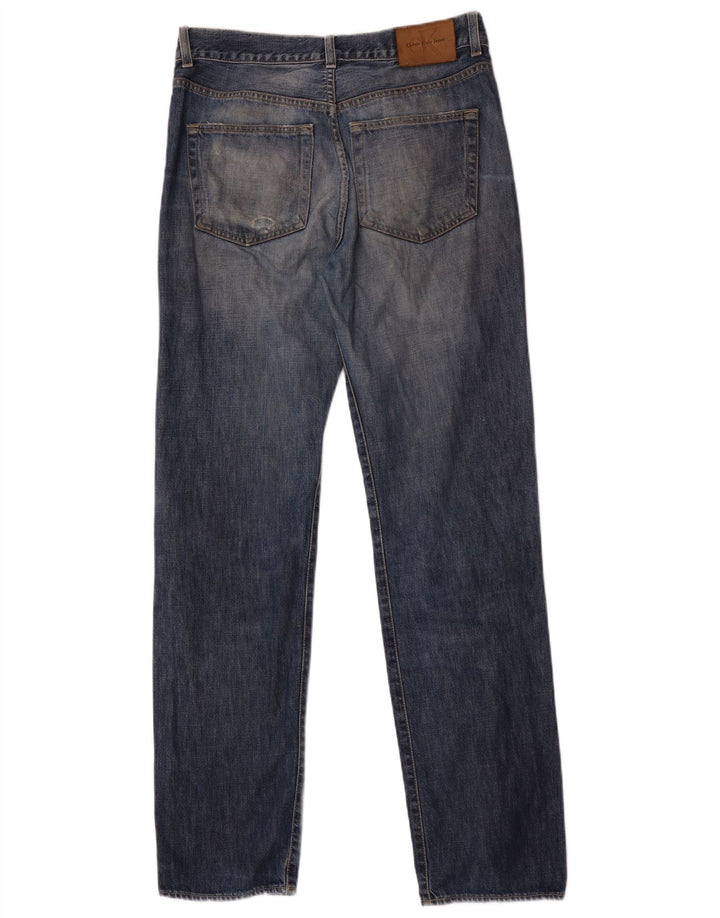 Calvin Klein Mens Distressed Straight Jeans W32 L34 Blue