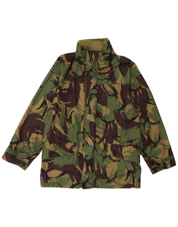Vintage Mens Hooded Utility Jacket UK 40 Large Green Camouflage Polyester