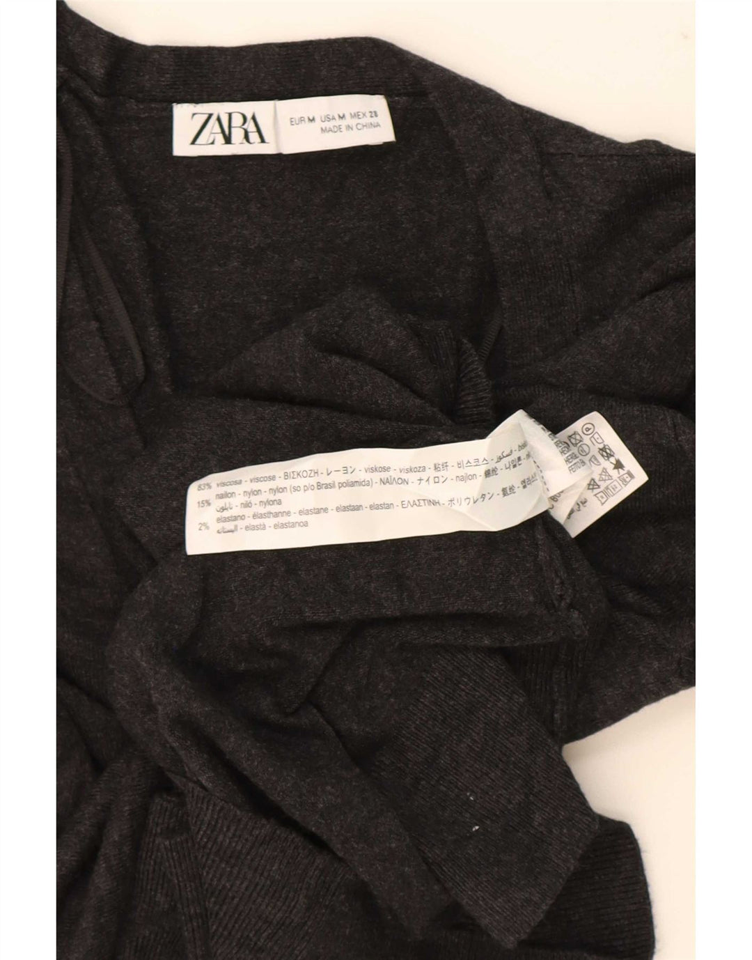 Zara Womens Cardigan Sweater UK 12 Medium Grey Viscose