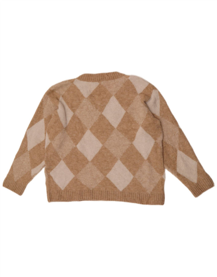 Marks & Spencer Womens V-Neck Jumper Sweater UK 10 Small Beige